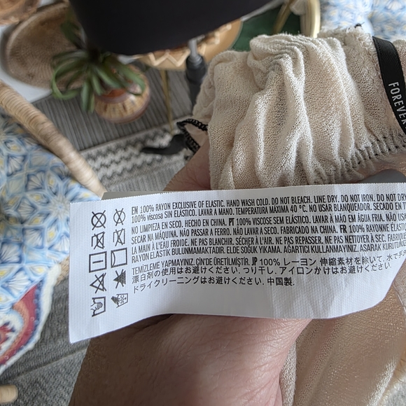 Forever 21 Cream and Black Camisole Boho Chic Milkmaid Tank Top - Picture 12 of 12